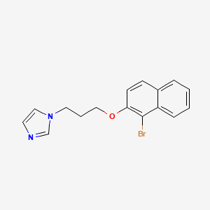 molecular formula C16H15BrN2O B4001420 1-[3-(1-Bromonaphthalen-2-yl)oxypropyl]imidazole 