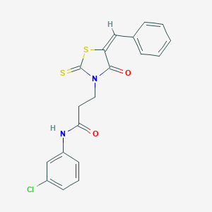 3-[(5E)-5-benzylidene-4-oxo-2-sulfanylidene-1,3-thiazolidin-3-yl]-N-(3-chlorophenyl)propanamide