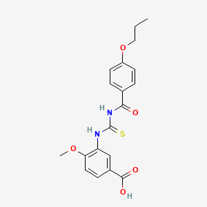 molecular formula C19H20N2O5S B4001448 4-methoxy-3-({[(4-propoxybenzoyl)amino]carbonothioyl}amino)benzoic acid 