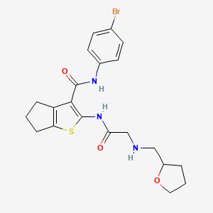 N-(4-bromophenyl)-2-[[2-(oxolan-2-ylmethylamino)acetyl]amino]-5,6-dihydro-4H-cyclopenta[b]thiophene-3-carboxamide