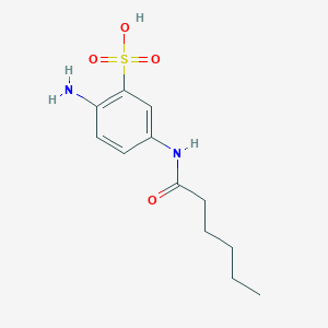 molecular formula C12H18N2O4S B040015 2-Amino-5-hexanoylaminobenzenesulfonic acid CAS No. 117046-35-2