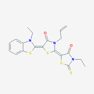 molecular formula C20H19N3O2S4 B400150 3-allyl-3'-ethyl-5-(3-ethyl-1,3-benzothiazol-2(3H)-ylidene)-2'-thioxo-2,5'-bis[1,3-thiazolidin-4-one] 