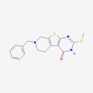 molecular formula C17H17N3OS2 B400155 7-benzyl-2-(methylsulfanyl)-5,6,7,8-tetrahydropyrido[4',3':4,5]thieno[2,3-d]pyrimidin-4(3H)-one CAS No. 127140-92-5