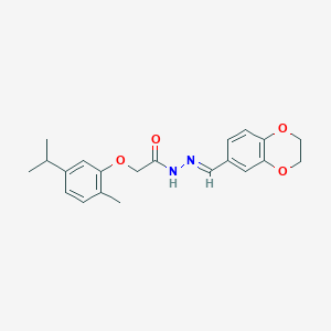 molecular formula C21H24N2O4 B400156 N'-(2,3-dihydro-1,4-benzodioxin-6-ylmethylene)-2-(5-isopropyl-2-methylphenoxy)acetohydrazide 