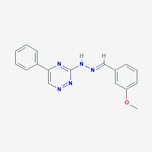 molecular formula C17H15N5O B400160 3-Methoxybenzaldehyde (5-phenyl-1,2,4-triazin-3-yl)hydrazone 