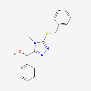 molecular formula C17H17N3OS B4001604 (5-benzylsulfanyl-4-methyl-1,2,4-triazol-3-yl)-phenylmethanol 