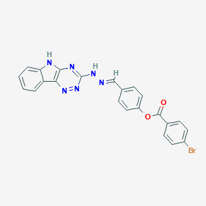molecular formula C23H15BrN6O2 B400162 [4-[(E)-(5H-[1,2,4]triazino[5,6-b]indol-3-ylhydrazono)methyl]phenyl] 4-bromobenzoate 