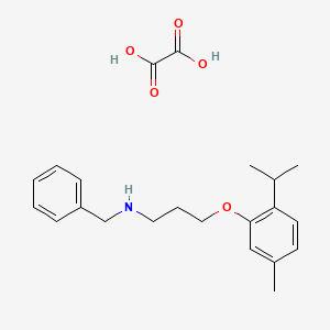 molecular formula C22H29NO5 B4001640 N-benzyl-3-(5-methyl-2-propan-2-ylphenoxy)propan-1-amine;oxalic acid 