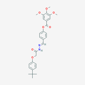 molecular formula C29H32N2O7 B400165 4-[(E)-{2-[(4-tert-butylphenoxy)acetyl]hydrazinylidene}methyl]phenyl 3,4,5-trimethoxybenzoate 