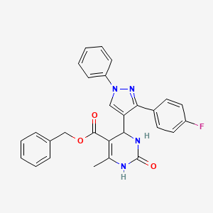 benzyl 4-[3-(4-fluorophenyl)-1-phenyl-1H-pyrazol-4-yl]-6-methyl-2-oxo-1,2,3,4-tetrahydropyrimidine-5-carboxylate