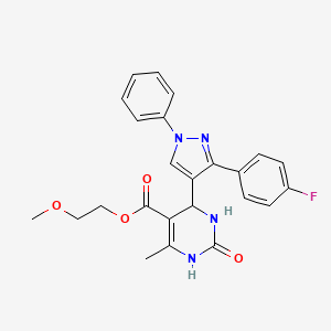 2-methoxyethyl 4-[3-(4-fluorophenyl)-1-phenyl-1H-pyrazol-4-yl]-6-methyl-2-oxo-1,2,3,4-tetrahydropyrimidine-5-carboxylate