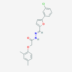 molecular formula C21H19ClN2O3 B400171 N'-{[5-(3-chlorophenyl)-2-furyl]methylene}-2-(2,4-dimethylphenoxy)acetohydrazide 