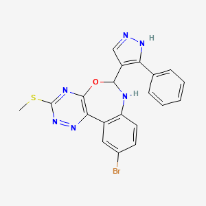 10-bromo-3-methylsulfanyl-6-(5-phenyl-1H-pyrazol-4-yl)-6,7-dihydro-[1,2,4]triazino[5,6-d][3,1]benzoxazepine