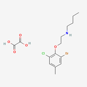 N-[2-(2-bromo-6-chloro-4-methylphenoxy)ethyl]butan-1-amine;oxalic acid