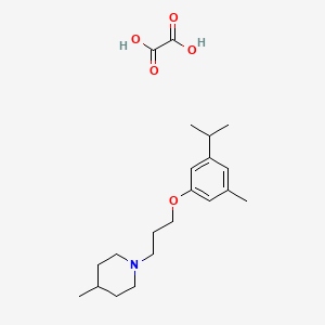 4-Methyl-1-[3-(3-methyl-5-propan-2-ylphenoxy)propyl]piperidine;oxalic acid