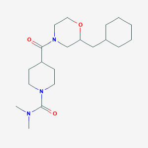 molecular formula C20H35N3O3 B4001746 4-{[2-(cyclohexylmethyl)-4-morpholinyl]carbonyl}-N,N-dimethyl-1-piperidinecarboxamide 