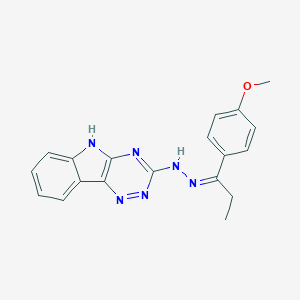 molecular formula C19H18N6O B400178 1-(4-methoxyphenyl)-1-propanone 5H-[1,2,4]triazino[5,6-b]indol-3-ylhydrazone 