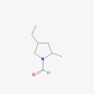 molecular formula C8H15NO B040018 4-Ethyl-2-methylpyrrolidine-1-carbaldehyde CAS No. 116679-50-6