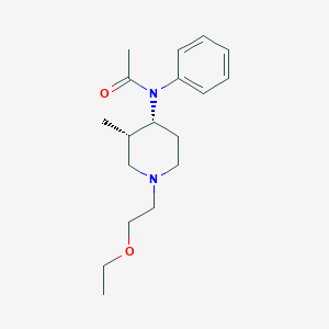 molecular formula C18H28N2O2 B040019 Acetamide, N-(1-(2-ethoxyethyl)-3-methyl-4-piperidinyl)-N-phenyl-, cis- CAS No. 125080-83-3