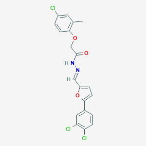 molecular formula C20H15Cl3N2O3 B400190 2-(4-chloro-2-methylphenoxy)-N'-{[5-(3,4-dichlorophenyl)-2-furyl]methylene}acetohydrazide 