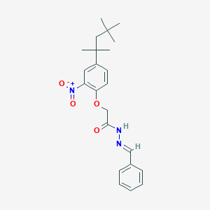 molecular formula C23H29N3O4 B400195 N'-benzylidene-2-[2-nitro-4-(1,1,3,3-tetramethylbutyl)phenoxy]acetohydrazide 