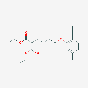 molecular formula C22H34O5 B4001980 Diethyl 2-[4-(2-tert-butyl-5-methylphenoxy)butyl]propanedioate 