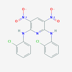molecular formula C17H11Cl2N5O4 B400200 2-N,6-N-bis(2-chlorophenyl)-3,5-dinitropyridine-2,6-diamine 