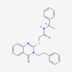 molecular formula C26H25N3O2S B4002029 2-{[4-oxo-3-(2-phenylethyl)-3,4-dihydro-2-quinazolinyl]thio}-N-(1-phenylethyl)acetamide 