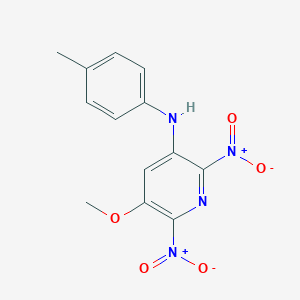 molecular formula C13H12N4O5 B400210 2,6-Bisnitro-3-methoxy-5-(4-toluidino)pyridine CAS No. 326899-79-0
