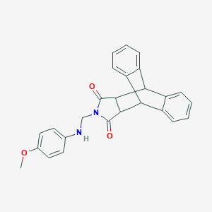 molecular formula C26H22N2O3 B400218 13-(((4-methoxyphenyl)amino)methyl)-11,15-dihydro-9H-9,10-[3,4]epipyrroloanthracene-12,14(10H,13H)-dione 