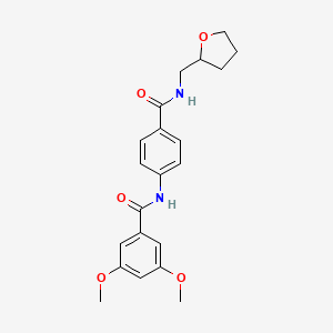 3,5-dimethoxy-N-(4-{[(tetrahydro-2-furanylmethyl)amino]carbonyl}phenyl)benzamide