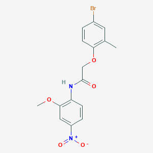 molecular formula C16H15BrN2O5 B4002281 2-(4-bromo-2-methylphenoxy)-N-(2-methoxy-4-nitrophenyl)acetamide 