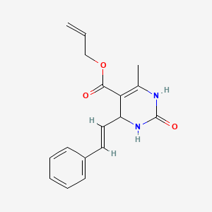 5-Pyrimidinecarboxylicacid,1,2,3,4-tetrahydro-6-methyl-2-oxo-4-(2-phenylethenyl)-,2-propenylester(9CI)