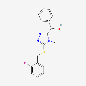 {5-[(2-fluorobenzyl)thio]-4-methyl-4H-1,2,4-triazol-3-yl}(phenyl)methanol