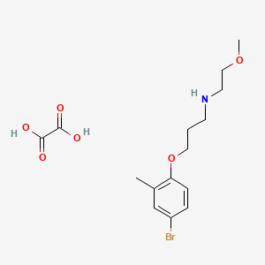 3-(4-bromo-2-methylphenoxy)-N-(2-methoxyethyl)propan-1-amine;oxalic acid