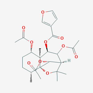 molecular formula C26H34O10 B040025 Eumaitenine CAS No. 112516-44-6