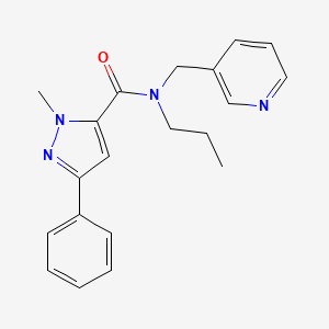 molecular formula C20H22N4O B4002503 1-methyl-3-phenyl-N-propyl-N-(pyridin-3-ylmethyl)-1H-pyrazole-5-carboxamide 