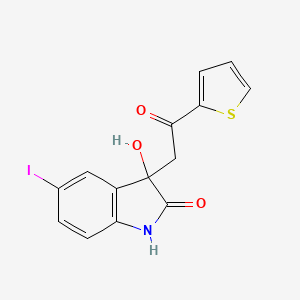 3-hydroxy-5-iodo-3-[2-oxo-2-(2-thienyl)ethyl]-1,3-dihydro-2H-indol-2-one