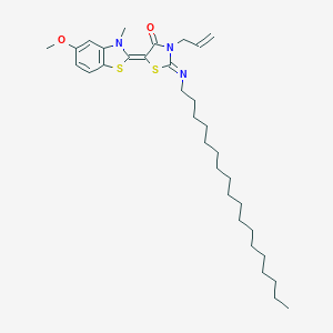 molecular formula C33H51N3O2S2 B400252 3-allyl-5-(5-methoxy-3-methyl-1,3-benzothiazol-2(3H)-ylidene)-2-(octadecylimino)-1,3-thiazolidin-4-one 