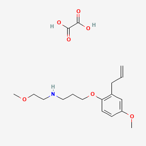 molecular formula C18H27NO7 B4002529 N-(2-methoxyethyl)-3-(4-methoxy-2-prop-2-enylphenoxy)propan-1-amine;oxalic acid 