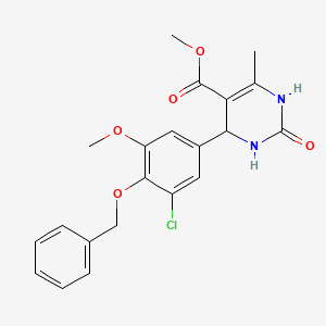 molecular formula C21H21ClN2O5 B4002565 methyl 4-[4-(benzyloxy)-3-chloro-5-methoxyphenyl]-6-methyl-2-oxo-1,2,3,4-tetrahydro-5-pyrimidinecarboxylate 