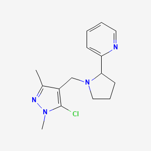 molecular formula C15H19ClN4 B4002643 2-{1-[(5-chloro-1,3-dimethyl-1H-pyrazol-4-yl)methyl]pyrrolidin-2-yl}pyridine 