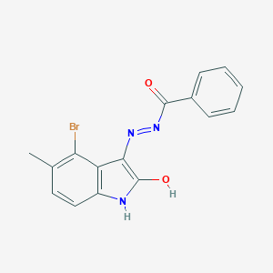 molecular formula C16H12BrN3O2 B400265 N'-(4-bromo-5-methyl-2-oxo-1,2-dihydro-3H-indol-3-ylidene)benzohydrazide 