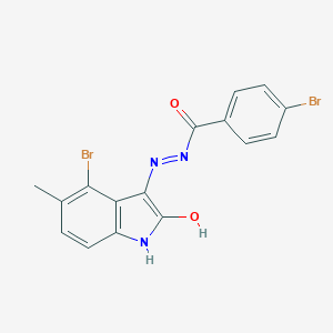 molecular formula C16H11Br2N3O2 B400268 4-bromo-N'-(4-bromo-5-methyl-2-oxo-1,2-dihydro-3H-indol-3-ylidene)benzohydrazide 