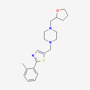 1-{[2-(2-methylphenyl)-1,3-thiazol-5-yl]methyl}-4-(tetrahydrofuran-2-ylmethyl)piperazine