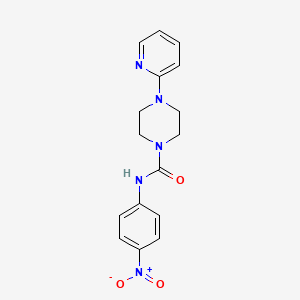 molecular formula C16H17N5O3 B4002751 N-(4-nitrophenyl)-4-(2-pyridinyl)-1-piperazinecarboxamide 