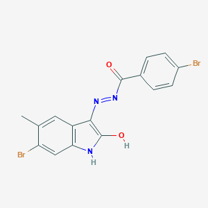 molecular formula C16H11Br2N3O2 B400283 4-bromo-N'-(6-bromo-5-methyl-2-oxo-1,2-dihydro-3H-indol-3-ylidene)benzohydrazide 