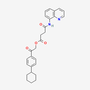 molecular formula C27H28N2O4 B4002831 2-(4-cyclohexylphenyl)-2-oxoethyl 4-oxo-4-(8-quinolinylamino)butanoate 