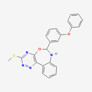 molecular formula C23H18N4O2S B4002843 3-(methylthio)-6-(3-phenoxyphenyl)-6,7-dihydro[1,2,4]triazino[5,6-d][3,1]benzoxazepine 