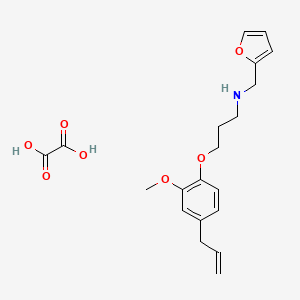 molecular formula C20H25NO7 B4002897 N-(furan-2-ylmethyl)-3-(2-methoxy-4-prop-2-enylphenoxy)propan-1-amine;oxalic acid 